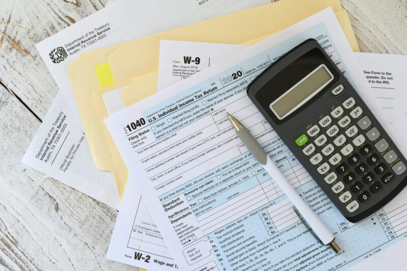 Taxes on table before filing
