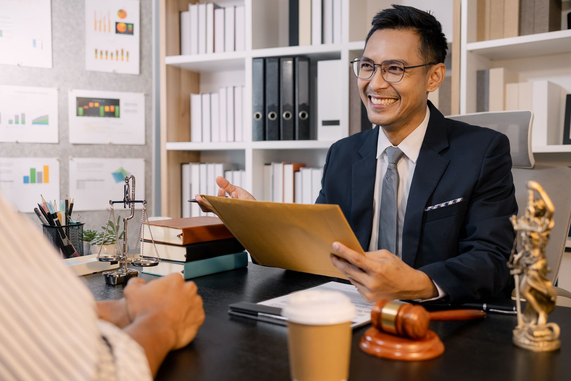 professional discussing equity scam details