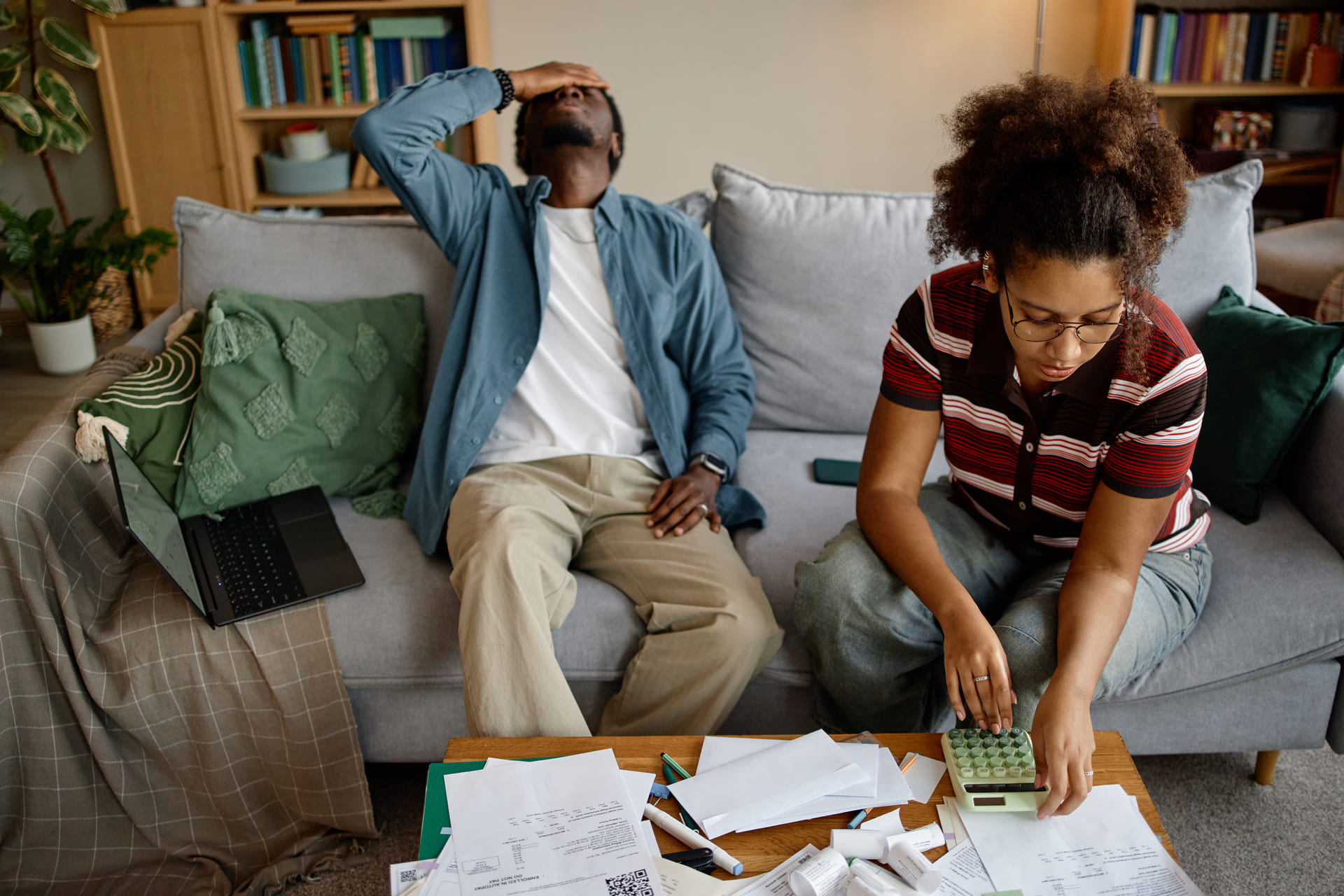 couple worried about debt