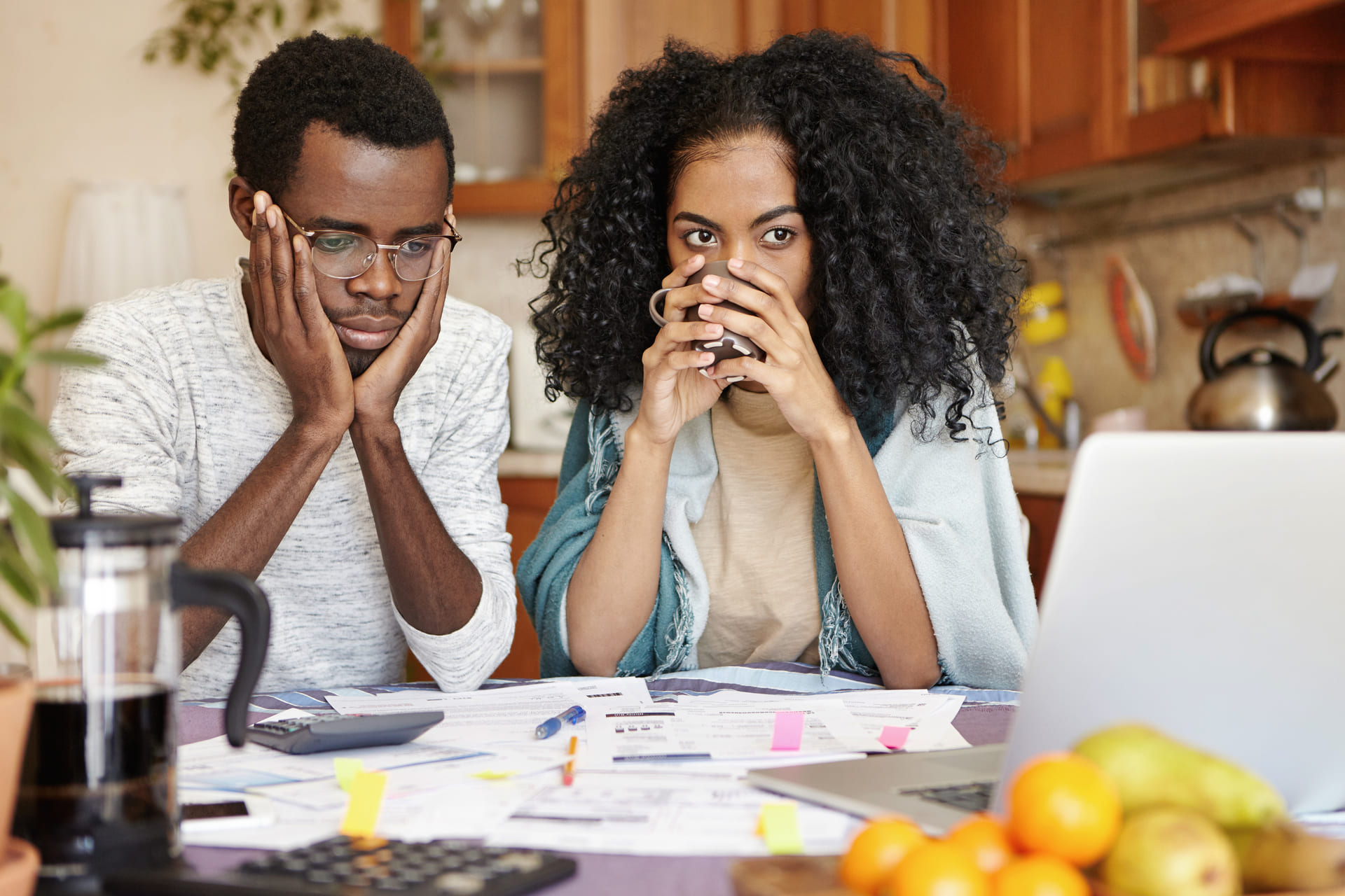 couple worried about debt